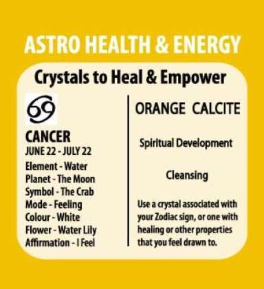 Zodiac Keyring Orange Calcite Cancer - MarshallsHealthShop