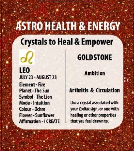 Zodiac Pendant Goldstone Leo - MarshallsHealthShop