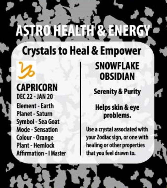 Zodiac Pendant S - Flake Obsidian Capricorn - MarshallsHealthShop