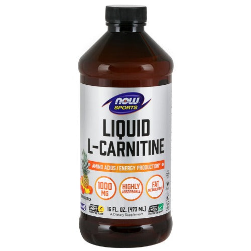 NOW L-Carnitine Tropical Punch 1000mg 473ml. What is L-Carnitine?  NOW® L-Carnitine Liquid has all of the properties of carnitine in a highly absorbable liquid form. L-Carnitine is a non-essential amino acid that helps to maintain overall good health by facilitating the transfer of fatty acid groups into the mitochondrial membrane for cellular energy production.  