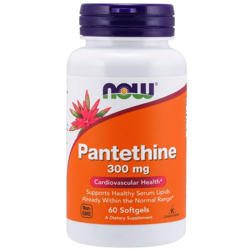 NOW Foods Pantethine 300mg 60 Soft Gels 1st Stop, Marshall's Health Shop!  What is Pantethine?  Pantethine is a highly absorbable and biologically active form of Pantothenic Acid (Vitamin B-5). The metabolic activity of Pantethine is due to its role in the formation of Coenzyme A (CoA), an essential cofactor for lipid, carbohydrate, and protein metabolism.
