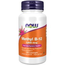 NOW Foods Methyl B-12 1,000mcg, 100 Lozenges 1st Stop, Marshall's Health Shop!  Vitamin B-12 is necessary for the production of energy from fats and proteins and is well known for its critical role in DNA synthesis, as well as in homocysteine metabolism.*