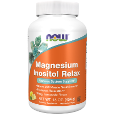 NOW Foods Magnesium Inositol Relax Powder, Fizzy Lemonade Flavour, 454g 1st Stop, Marshall's Health Shop!  What is Magnesium Inositol Relax Powder?  NOW® Magnesium Inositol Relax Powder combines magnesium and inositol, two nutrients that support relaxation and a normal mood. Magnesium is a mineral that is critical for metabolism, energy production, nerve impulse transmission and more.