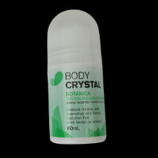BODY CRYSTAL Botanica Roll On 80ml The Body Crystal  Ascending waters over thousands of years has formed this impressive crystal, its double mineral qualities prevent bacteria forming in perspiration which is the cause of body odour.  This incredible substance has been used for centuries as a natural astringent and for its natural anti-bacterial and anti-fungal properties.