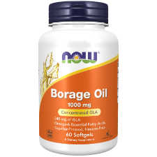 NOW Foods Borage Oil 1000 mg Softgels 1st Stop, Marshall's Health Shop!  Borage Oil is a nutritional oil consisting of 60% Polyunsaturated Fats and approximately twice the average content of Gamma Linolenic Acid (GLA) as Evening Primrose Oil. 