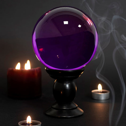 Crystal Ball Purple Large/Wooden Stand