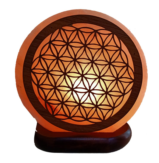 Himalayan Salt Lamp Flower of Life Design Authentic Himalayan Salt Lamp. Each item comes with an electric cable and a bulb.  Lamp Diameter 20cm  Base Diameter 17cm  SKU: 985FL