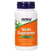 NOW Foods Vein Supreme 90 Veg Capsules What is Vein Supreme?  NOW® Vein Supreme™ is a combination of botanical ingredients for the support of healthy vascular function. Vein Supreme™ features Trunorin™, a clinically tested extract of prickly ash bark, whose characteristic constituents have been found to promote normal venous function and integrity. 