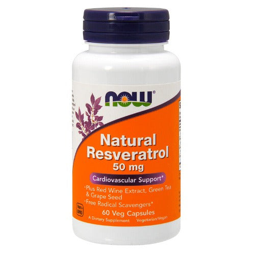 NOW Foods Natural Resveratrol 50mg 60 Veg Capsules 1st Stop, Marshall's Health Shop!  What is Resveratrol?  Resveratrol is a polyphenol naturally found in the skin of red grapes, certain berries, and other plants. Recent research has shown that Resveratrol can help to support healthy cardiovascular function.