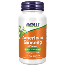 NOW Foods American Ginseng 500mg 100 Veg Capsules 1st Stop, Marshall's Health Shop!  American Ginseng (Panax quinquefolius) has been used by traditional herbalists for centuries. Recent scientific data confirm the presence of bioactive compounds in American Ginseng, known as Ginsenosides, which confer this herb's adaptogenic properties.*