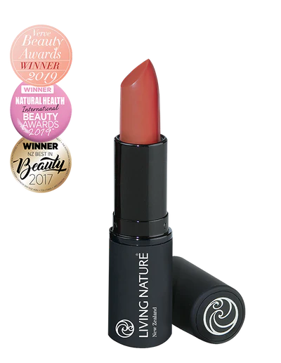 Living Nature’s certified natural Coral Sea lipstick is a warm burnt peach colour which evokes daydreams of a holiday in the tropics. Formulated with the highest quality, all natural ingredients, Coral Sea hydrates and rejuvenates lips while providing long-lasting luscious colour. Presented in sleek black packaging, the nourishing waxes and premium pigments ensure smooth application for a gorgeous natural smile.