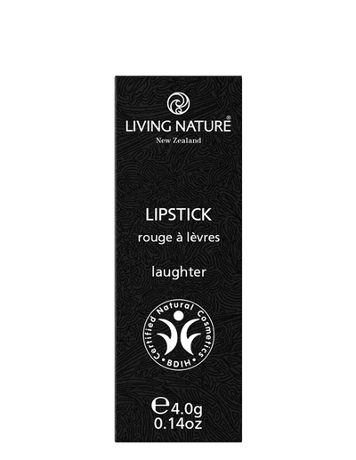 LIVING NATURE LIPSTICK - LAUGHTER Embrace fun and joy when wearing Living Nature’s certified natural Laughter lipstick, a soft vintage pink perfect for everyday wear. Formulated with the highest quality, all natural ingredients, Laughter hydrates and rejuvenates lips while providing long-lasting luscious colour.