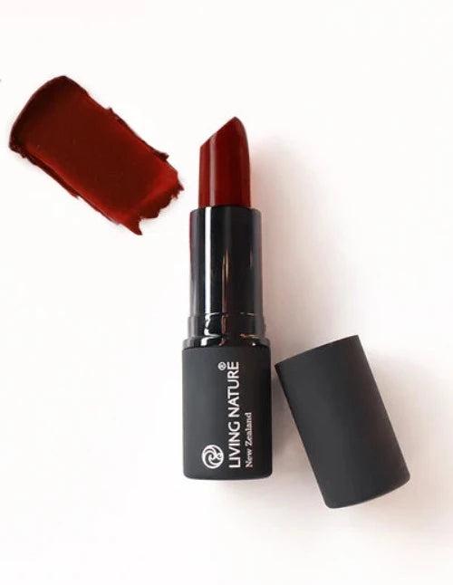 LIVING NATURE LIPSTICK - PURE PASSION Add a hint of drama with Living Nature’s Pure Passion natural lipstick, a deep crimson-red with cool undertones. With a smooth semi-matte finish, Pure Passion is bold and beautiful, designed for those who want to make a statement.