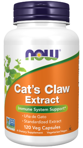 NOW® Cat’s Claw Extract has the highest quality bark of authentic Uncaria tomentosa, an exciting herbal discovery from the Peruvian rainforest. Also called uña de gato, it has been used for hundreds of years by the native Ashanica Indians.  Natural colour variation may occur in this product.  HEALTH BENEFITS:  Immune System Support