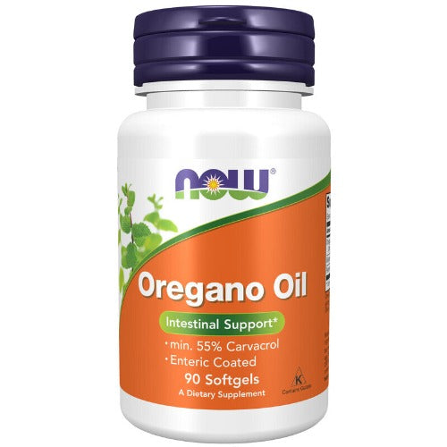 NOW Oregano Oil 90 Softgels. What is Oregano Oil?  Oregano, also known as Wild Marjoram, is a spicy, aromatic culinary herb that has also been well known by traditional herbalists for thousands of years. More recent scientific studies suggest that Oregano Oil may help to maintain healthy intestinal flora balance.  NOW® Oregano Oil is standardized to ensure a minimum of 55% Carvacrol and the softgels are enteric coated so that the contents are released in the intestine.