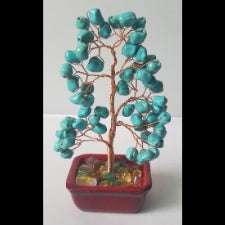 Gemstone Tree Small Turquoise (Howlite) SKU/ BK1TQ