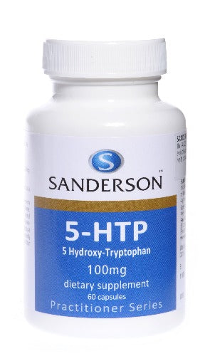 SANDERSON 5-HTP 100mg 60 Capsules 5 Hydroxy-Tryptophan or 5-HTP is a naturally occurring amino acid and chemical precursor in the biosynthesis of the neurotransmitters serotonin and melatonin. It is sourced from the plant Griffonia simplicifolia, an African climbing shrub. It is widely used to support normal sleep patterns, mood and worry.