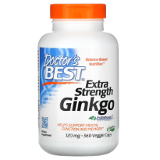 Doctor's Best Extra Strength Ginkgo, 120 mg, 360 Veggie Caps