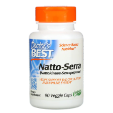 Doctor’s Best Natto-Serra (Nattokinase-Serrapeptase) is a combination of two natural enzymes that have been used as dietary supplements for decades. Serrapeptase (serratio-peptidase) is a protein-digesting enzyme isolated from the friendly bacterium Serratia E-15 discovered in the Japanese silkworm.