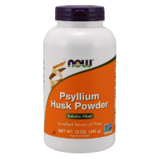 NOW Psyllium Husk Powder 340g. What is Psyllium Husk Powder?  Soluble fibre from foods such as psyllium seed husks, as part of a diet low in saturated fat and cholesterol, may reduce the risk of heart disease. A serving of psyllium husk powder supplies 6 grams of the 7 grams soluble fibre necessary per day to have this effect.
