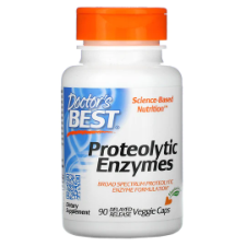 Doctor's Best Proteolytic Enzymes is a potent formulation containing a broad spectrum of vegetarian proteolytic enzymes. Proteolytic enzymes function in the body to digest and break down proteins into their amino acid components. Supplementing with proteolytic enzymes facilities chemical reactions that support normal metabolic functions throughout the body.