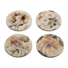 Salisbury Coasters Botanical Set of 4 9cm, cork base