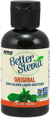 NOW Better Stevia® – Original 59ml. What is BetterStevia?  NOW® BetterStevia is a zero-calorie, low glycemic, natural sweetener that makes a perfectly healthy substitute for table sugar and artificial sweeteners. Unlike chemical sweeteners, NOW® BetterStevia contains a certified organic stevia leaf extract. NOW Foods takes special measures to preserve Stevia’s natural qualities in this unique, better-tasting stevia.