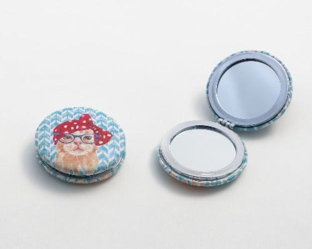 Salisbury Blue Cat Compact Mirror