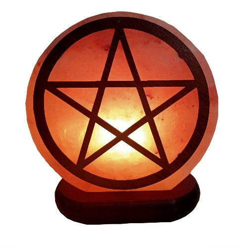 Himalayan Salt Lamp Pentagram Design Authentic Himalayan Salt Lamp. Each item comes with an electric cable and a bulb.  20 x 10.5 x 21.5 CM  SKU: 985P