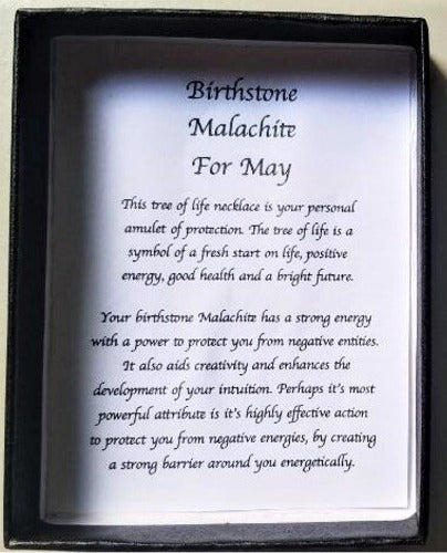 Birthstone Necklace Malachite May