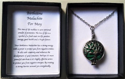 Birthstone Necklace Malachite May