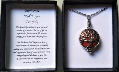 Birthstone Necklace Red Jasper July