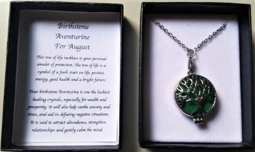 Birthstone Necklace Adventurine August