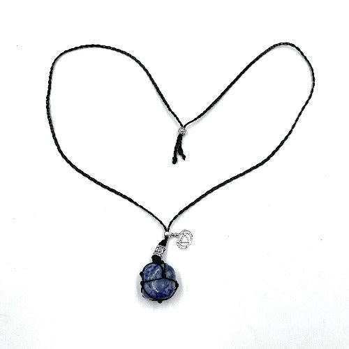 Braided Stone Necklace Sodalite