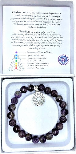 Amethyst Crown Chakra Bracelet Size approx. 7cm  SKU: CKC1