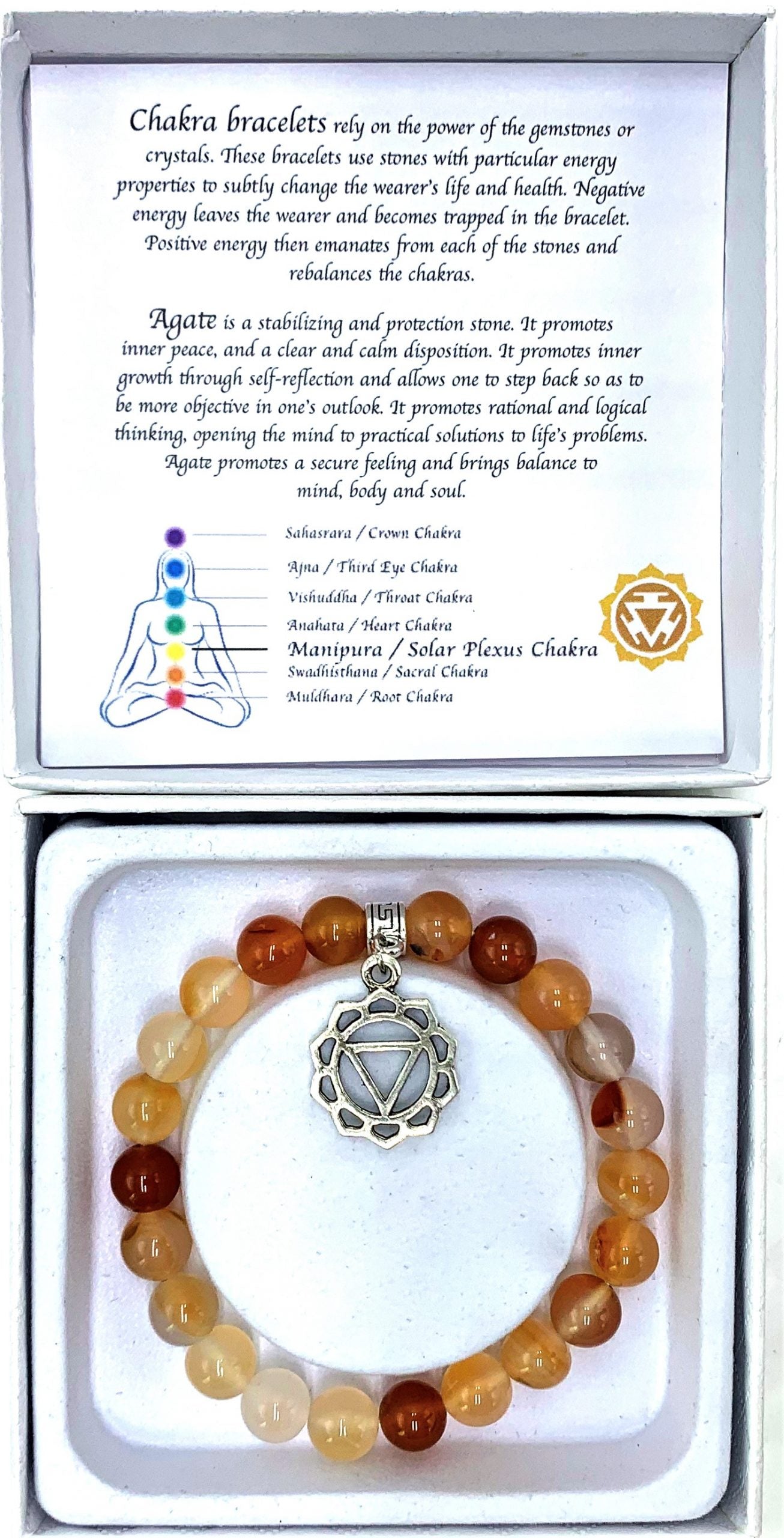 Agate Solar Plexus Chakra Bracelet Size approx. 7cm SKU: CKC5