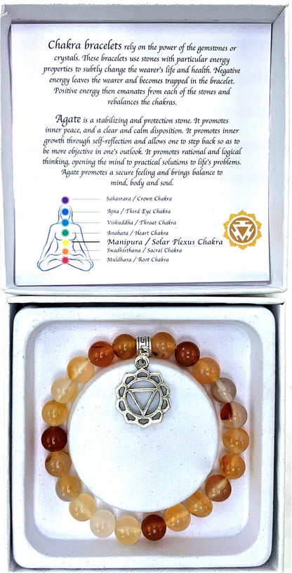 Agate Solar Plexus Chakra Bracelet Size approx. 7cm SKU: CKC5