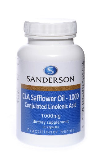 SANDERSON CLA Safflower 1000mg 60 Capsules CLA or Conjugated Linoleic Acid provides a dynamic nutritional support for a planned weight management programme. CLA is a phytonutrient found in safflower oil that appears to support the body's 'fat burning' ability by supporting the metabolic rate.