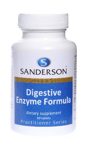 SANDERSON Digestive Enzyme Formula 60 Tablets 80% of our body’s energy is expended by the digestive process. If you are run down, under stress, living in a very hot or very cold climate, pregnant or a frequent traveller, then extra enzymes may be required by your body.