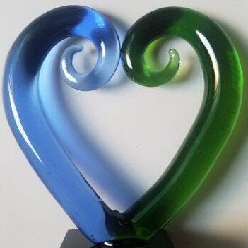 Glass Art Koru Hearts