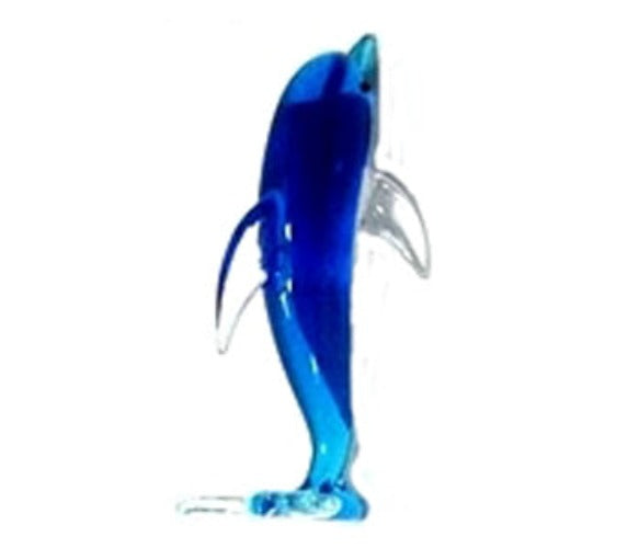 Kaku Dolphin Standing Glass Mini Aqua