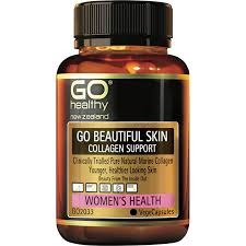 GO BEAUTIFUL SKIN COLLAGEN SUPPORT contains scientifically studied Collactive® natural Marine Collagen to help support beauty from the inside out. As we age our skin can be depleted of Collagen which can lead to wrinkles and loss of skin tone. Supplementing with Collagen can help restore and protect, creating beautiful younger looking skin.