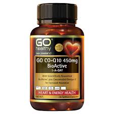 GO CO-Q10 450mg BioActive 1-A-DAY is a superior strength Co-Enzyme Q10 complete heart health and energy formula. Co-Q10 450mg has been combined with the scientifically researched BioPerine® plus concentrated Fish Oil (Omega-3) for enhanced absorption. Co-Q10 supports heart health, promotes energy and offers superior antioxidant protection. Omega-3 provides high levels of EPA and DHA which support general health and wellbeing. 