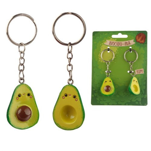 Kawaii Avocado Set of 2 Keyrings