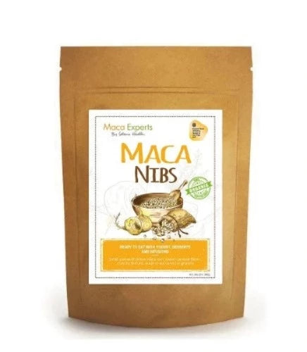 Organic Activated Peruvian Yellow Maca Nibs 300g They have a sweet malt caramel flavour and are crunchy in texture!