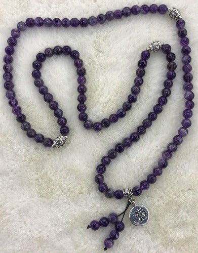 Amethyst Mala Necklace Length 70cm  SKU: MN3