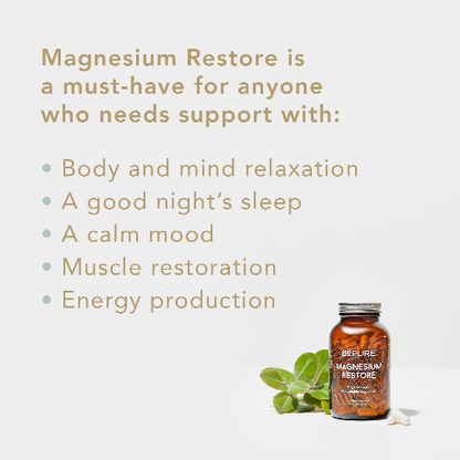 As the BePure team's personal favourite, you know BePure Magnesium Restore must be a bit special! Magnesium bisglycinate (the kind we use in BePure Magnesium Restore) is celebrated for its superior bioavailability. 