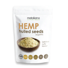 Matakana Organic Hemp Hulled Seeds 250g Delicious nutty flavour!  Matakana SuperFoods’ organic Hemp Hulled Seeds are an incredibly nourishing source of energy for the whole family! Hemp seeds are exceptionally nutritious. They contain an abundance of essential fats, plant-based complete protein and minerals. Enjoy hemp seeds in salads, sprinkled on your favourite smoothie or grab a handful for a quick and nutritious snack.