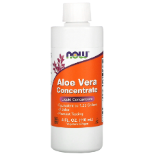 NOW Aloe Vera Concentrate 40:1 NON-GMO 118ml. What is Aloe Vera?  Aloe Vera offers a variety of nutrients, including vitamins, minerals, enzymes and amino acids. Aloe vera’s constituent mucopolysaccharides, also known as glycosaminoglycans (GAGs), are thought to be its active components. Scientific studies have indicated that aloe can help to support the body’s own healing processes. In addition, aloe vera has been shown to support a healthy digestive system.