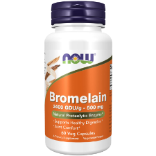 NOW Bromelain 500mg 60 Veg Caps. What is Bromelain?  Bromelain is a proteolytic enzyme derived from the stem of the pineapple plant that has protein-digesting properties. When taken with food, Bromelain can help to support healthy digestion; when taken between meals, it may help to support joint comfort and may help to relieve temporary soreness that is associated with muscle overuse.